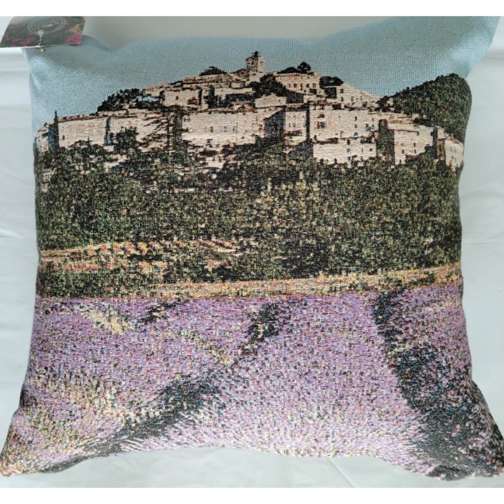 Rolande du Dreuilh Lavender Field Provence Tapestry 18" Toss Pillow Throw